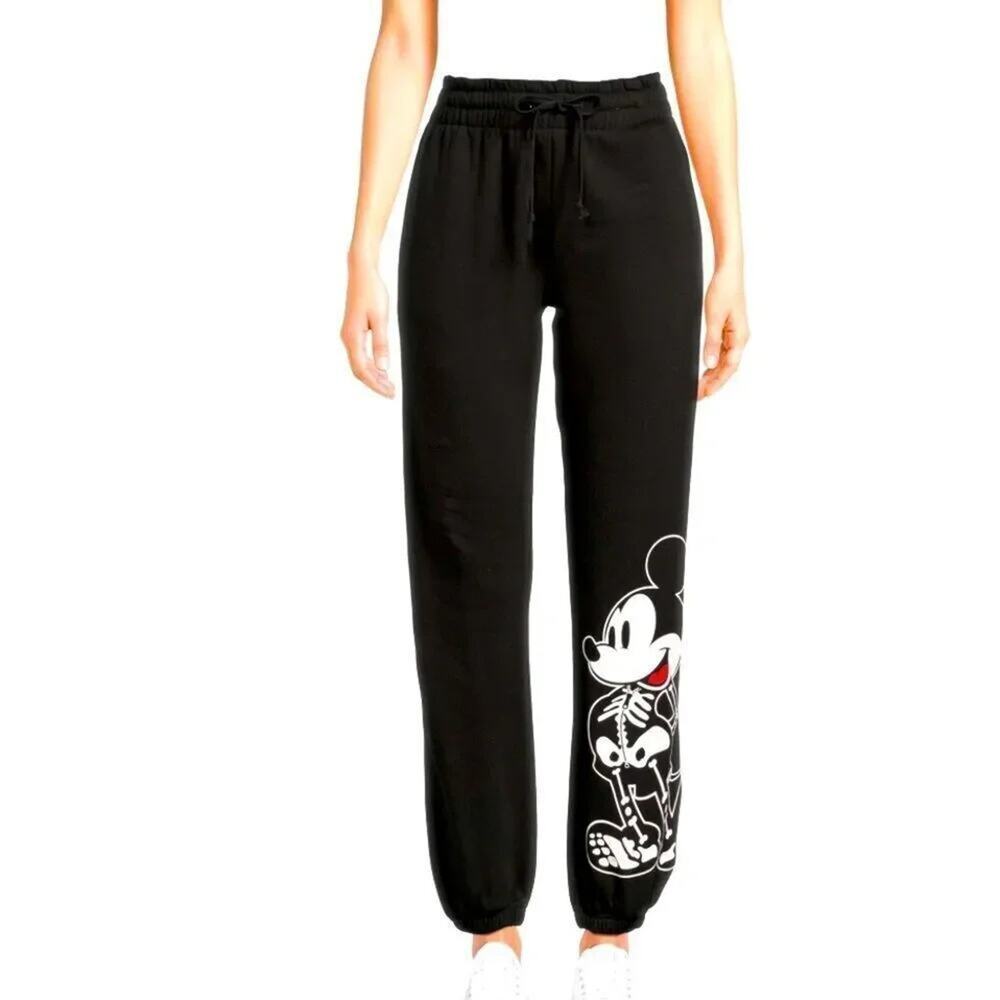 Mickey Mouse Glow in the Dark Skeleton Jogger Pants, 28” Inseam, Size XL Juniors